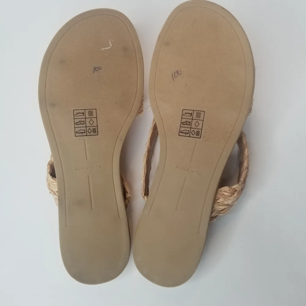 DOLCE VITA Nebi Woven Raffia Slide Braided Strap Sandal - Picture 3 of 8